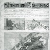 Photocopy of cover of Scientific American January 16, 1886 depicting 1885 train wreck at Pelhamville