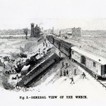 Photocopy of Figure 2 from January 16, 1886 Scientific American article on 1885 train wreck at Pelhamville