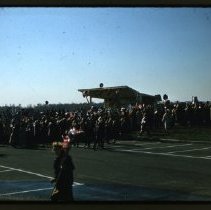 Stand for President Dwight D. Eisenhower and Vice President Richard Nixon during their campaign stop at Westchester County Airport