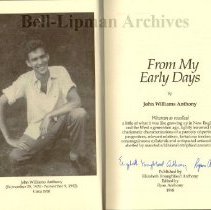 Title Page, Fron My Early Years, John Anthony