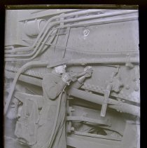 B&O Roundhouse, Baltimore. Repairing fire box with compressed air cutter.