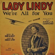 Sheet music: "Lady Lindy (We're All For You)", dedicated to Amelia Earhart
