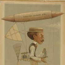Caricature of aviator/inventor Alberto Santos-Dumont, 1901