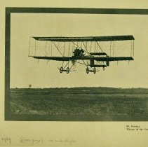 Henri Farman aloft at Reims, 1909, in his Farman III