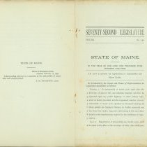1905 Maine Motor Vehicle Registration Legislation - front and back pages