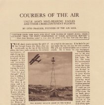 Couriers of the Air: US Air Mail; The Mentor Magazine, June 1925