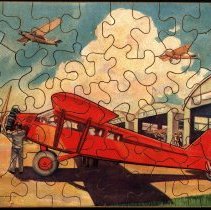 Wooden airplane jigsaw puzzle, 1932