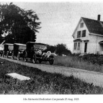 Hix Memorial dedication car parade, South Thomaston, Maine, August 1923