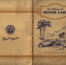 Front & back cover: 1930s Player's cigarette cards depicting automobiles
