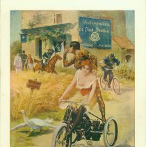 De Dion-Bouton ad, "Thumbing One's Nose from the Motor Tricycle", ca. 1900