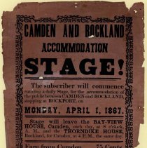 1867 ad for Camden/Rockport/Rockland (Maine) stagecoach