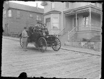 First automobile in Ketchikan on Main Street, circa 1911