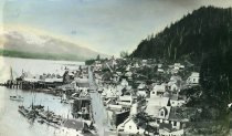 Hand tinted image of Water Street