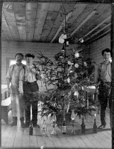 Cannery workers with a 4th of July Tree, 1909