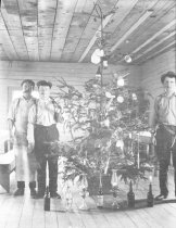 Cannery workers with a 4th of July Tree, 1909