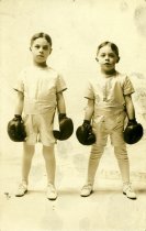 Young boys in boxing gloves