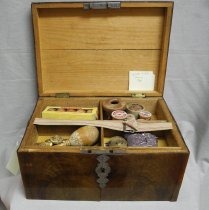 Wooden sewing box