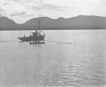 Fishing vessel and swimmer in Narrows