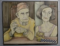 Two Old Ladies Drinking At Bar by Melissa Russell