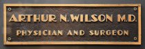 Brass office sign