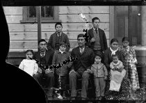 Family outside on porch