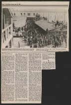 Crowd greets Roy Jones and the Northbird newspaper article
