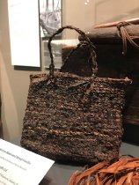Woven bag on display