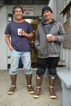 Gilbert Viloria (left) and Albino Mingming (right) at Alaska General Seafoo