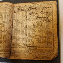 17.24.002, Almanac,  Isaac Spitler birth announcement, Prior to Conservatio