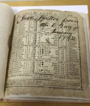 17.24.002, Almanac,  Isaac Spitler birth announcement, Post Conservation