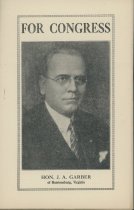 Cover of J. A. Garber US Congress Relection Campaign Brochure, front, circa