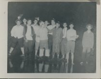 Photograph, probably of BC students in the Flood of 1949