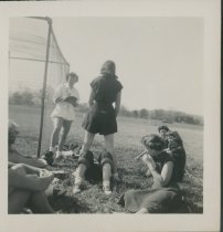24.15.001, Students on an athletic field  from Dorothy Anne Huffman Bridgew