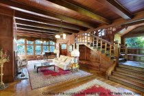 Burlwood living room and staircase