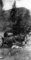 California Alpine Hiking Club hikers picnickng, 1923