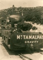 Gravity car at the summit of Mt. Tamalpais, circa 1909