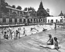 Swimmers at Tamalpais High School pool, circa 1950s