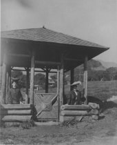 Two ladies in the gazebo at Sulphur Spring, 1890s.