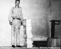Newspapers stacked at Mill Valley Record, 1965
