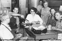 Birthday celebration at Mill Valley Record office, 1965