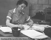 Ann Skidmore at the Mill Valley Record, circa 1950s