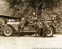 FIremen and antique fire truck, 1978