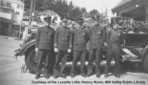 Firemen Posing with Fire Truck, 1940's