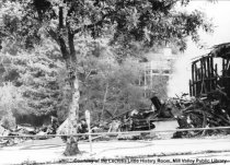 Ruins of La Veranda Restaurant destroyed in fire June 17, 1984
