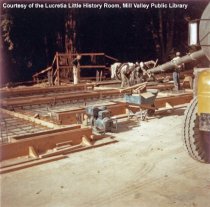 Construction of Library, Foundation Framing, 1965