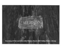 Plaque on Tree for Emerson's 100th birthday, date unknown
