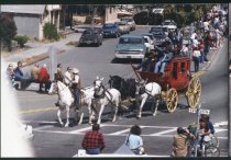 Wells Fargo stagecoach in Memorial Day Parade, 1980