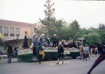 The Redwoods retirement community float in the Memorial Day parade, 1999