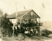 Swiss Club Tell,  brass band on porch, 1940's