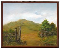 View of Mt. Tam, with rustic fence